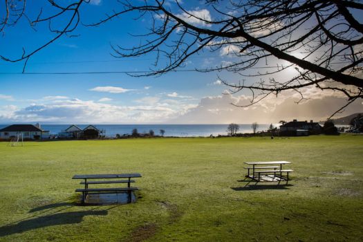 Whiting Bay sand braes park looking out across to Ayr